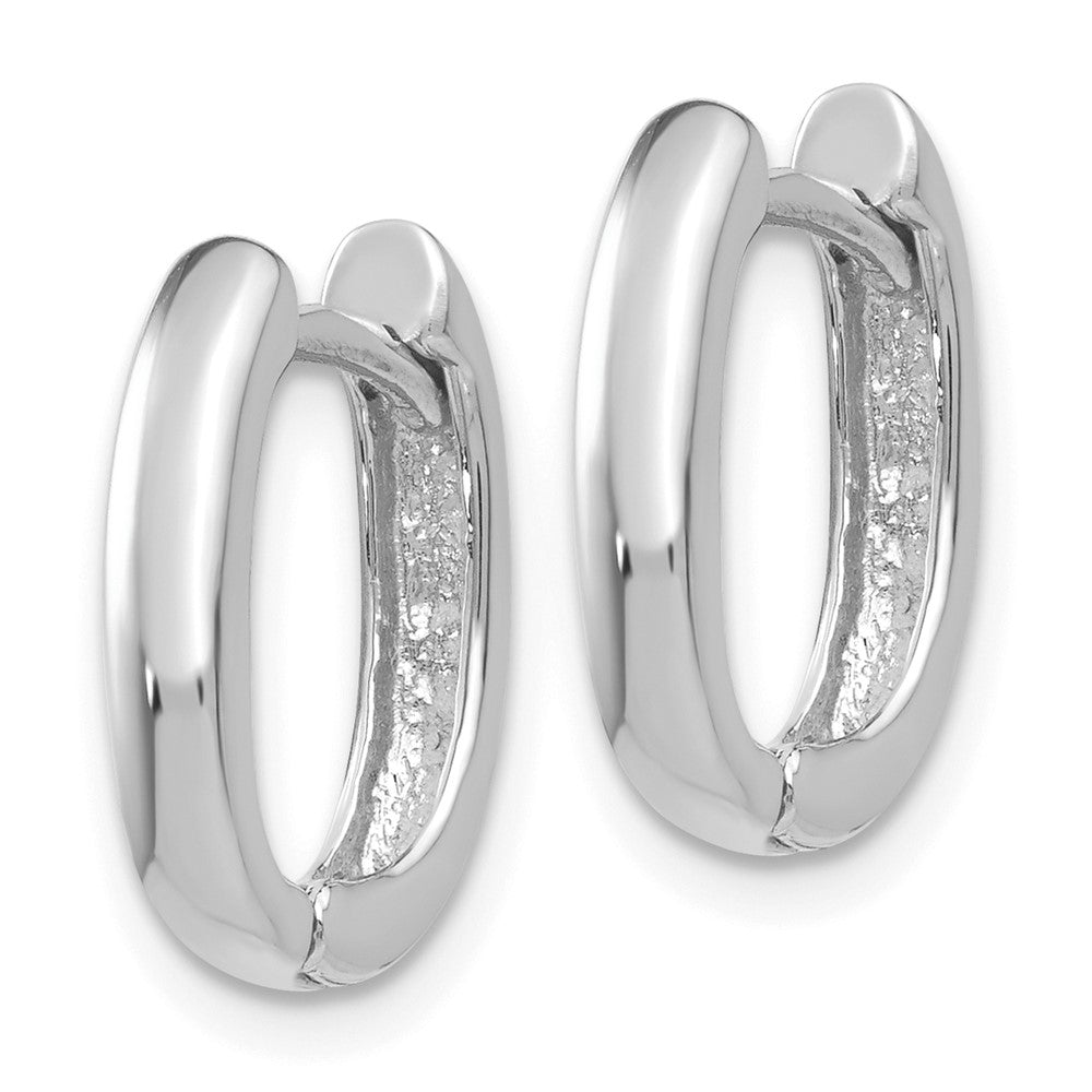 14K Weißgold Oval Klappbar Creolen