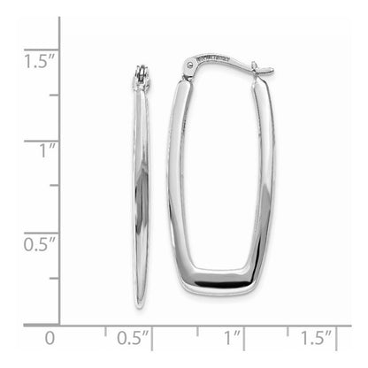 14K Weißgold Poliert 2.25mm Rechteck Creolen