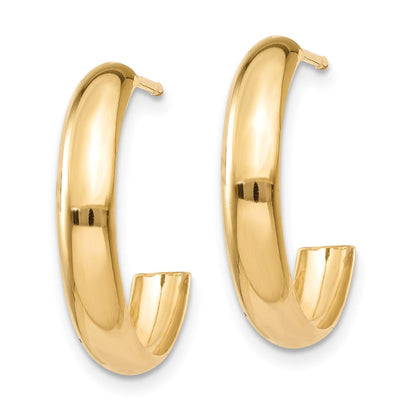 14K Gelbgold Poliert 3.5mm J- Creolen
