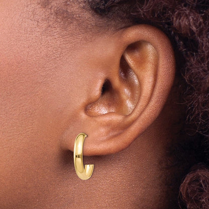 14K Gelbgold Poliert 3.5mm J- Creolen
