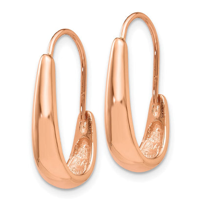 14K Roségold Poliert Verjüngt J-hoop Draht Ohrringe