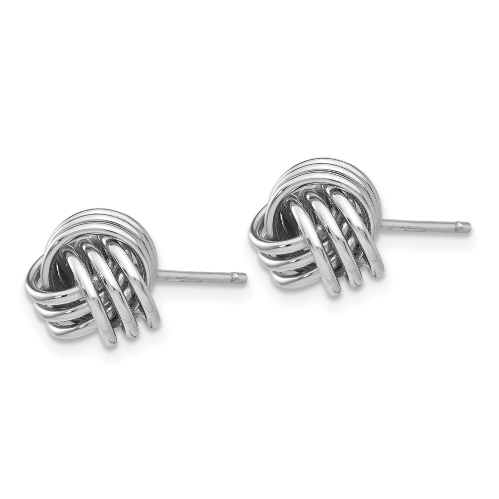 14K Weißgold Ridged Liebe Knoten Ohrstecker