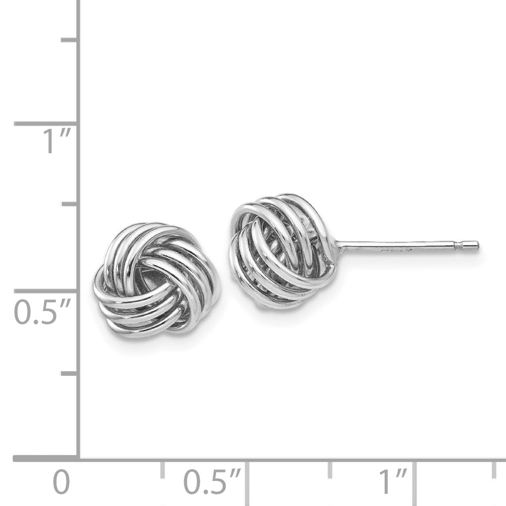 14K Weißgold Ridged Liebe Knoten Ohrstecker