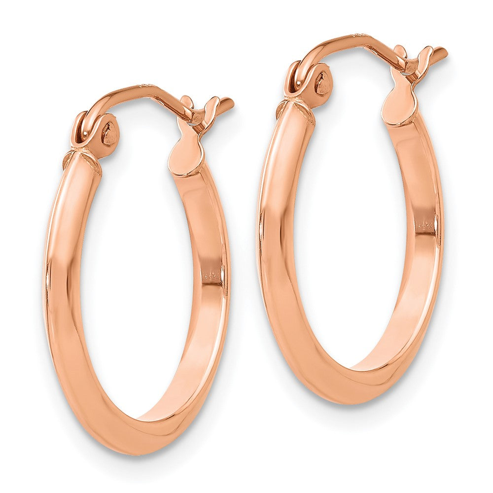 14K Roségold 2.5mm Messer Kante Creolen