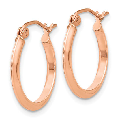 14K Roségold 2.5mm Messer Kante Creolen