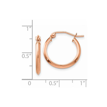 14K Roségold 2.5mm Messer Kante Creolen