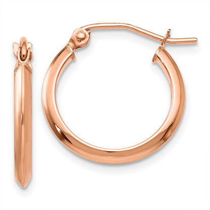 14K Roségold 2.5mm Messer Kante Creolen