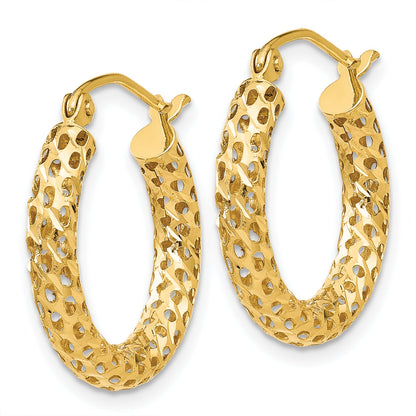 14K Gelbgold Netz Creolen