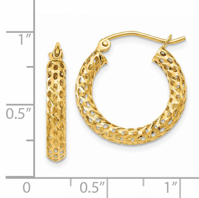 14K Gelbgold Netz Creolen