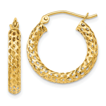 14K Gelbgold Netz Creolen