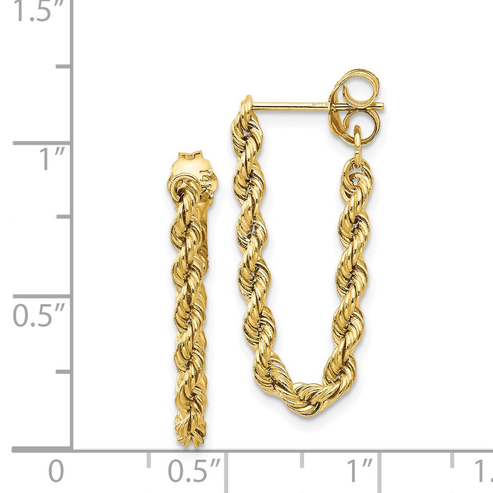14K Gelbgold Hohl Kordel Ohrringe
