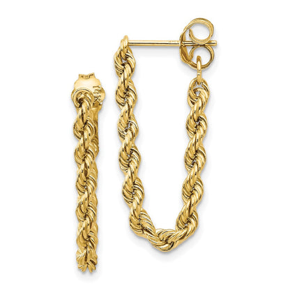 14K Gelbgold Hohl Kordel Ohrringe