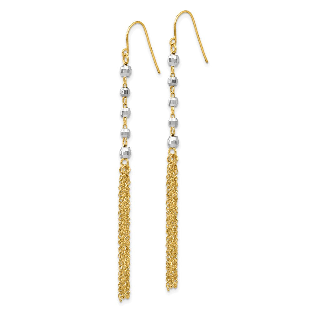 14K Bicolor Perle Tassel Ohrringe