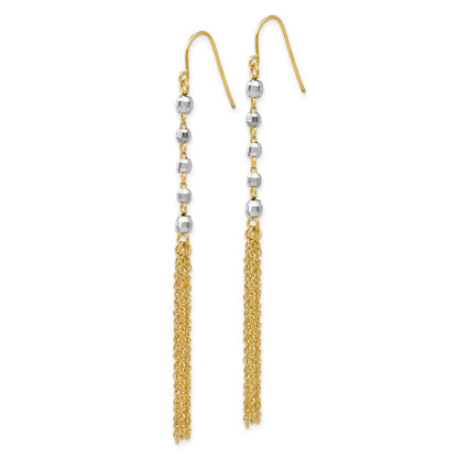 14K Bicolor Perle Tassel Ohrringe
