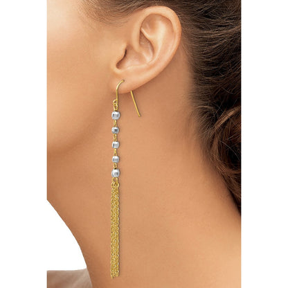 14K Bicolor Perle Tassel Ohrringe