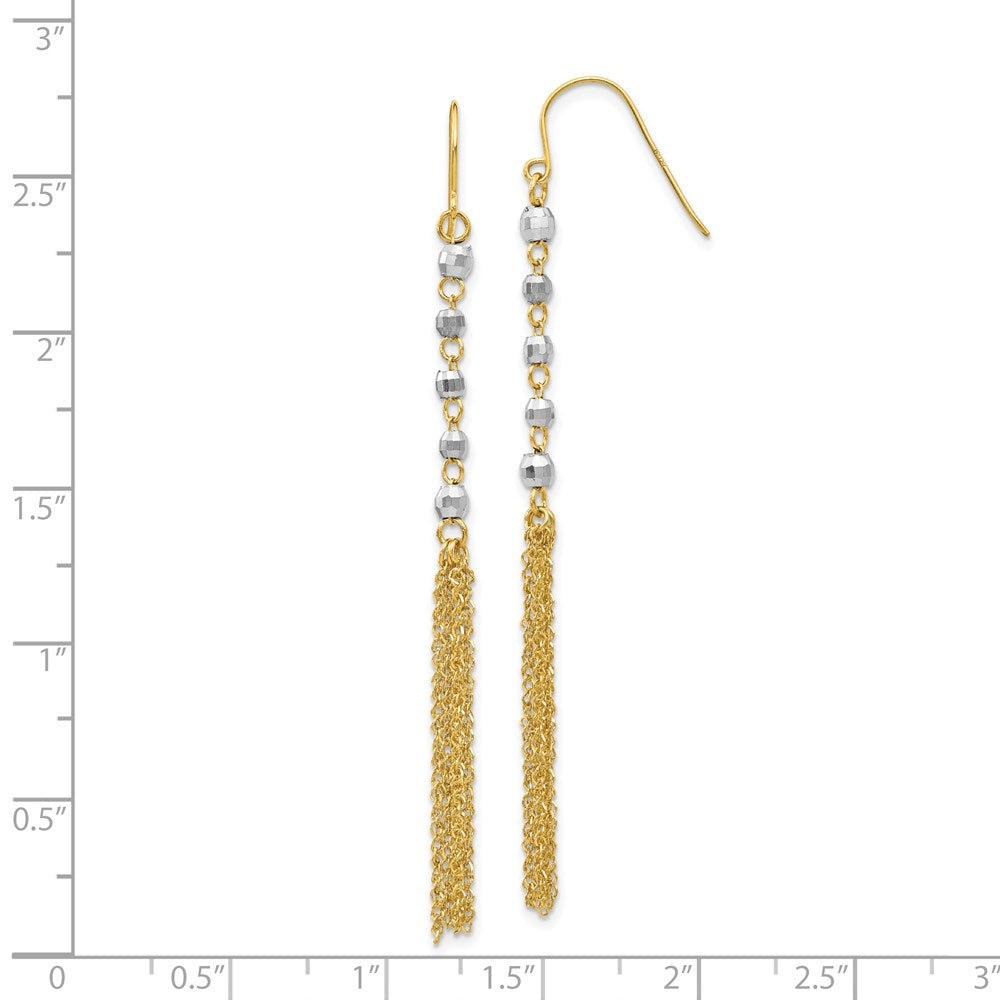 14K Bicolor Perle Tassel Ohrringe