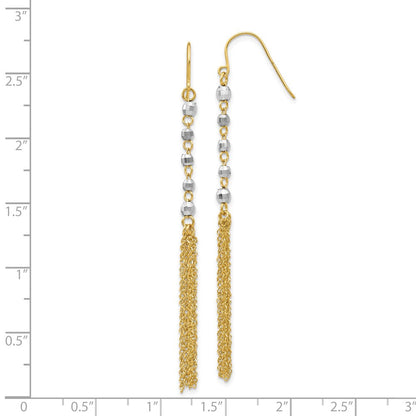14K Bicolor Perle Tassel Ohrringe