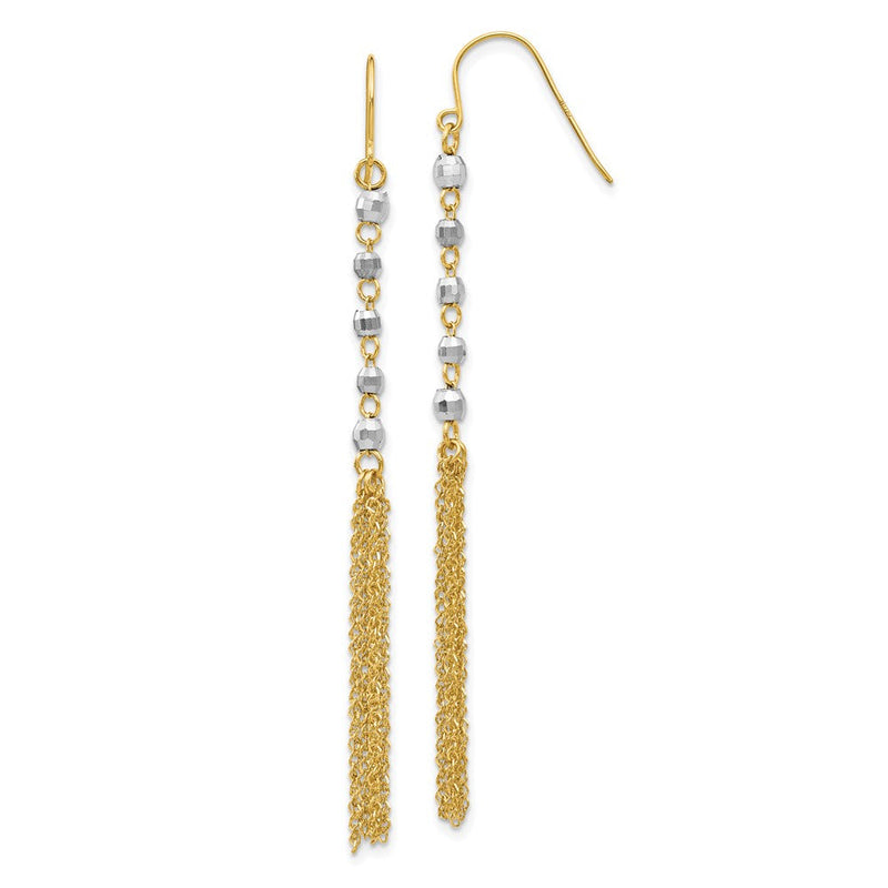 14K Bicolor Perle Tassel Ohrringe