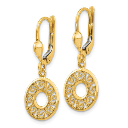 14K Gelbgold Brisur Filigran Ohrringe