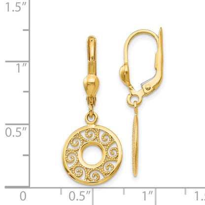 14K Gelbgold Brisur Filigran Ohrringe