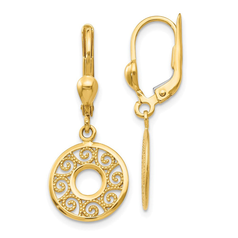 14K Gelbgold Brisur Filigran Ohrringe