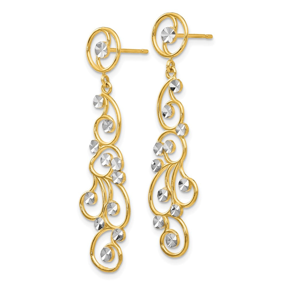 14K Gelb & Rhodium und Filigran Ohrhänger