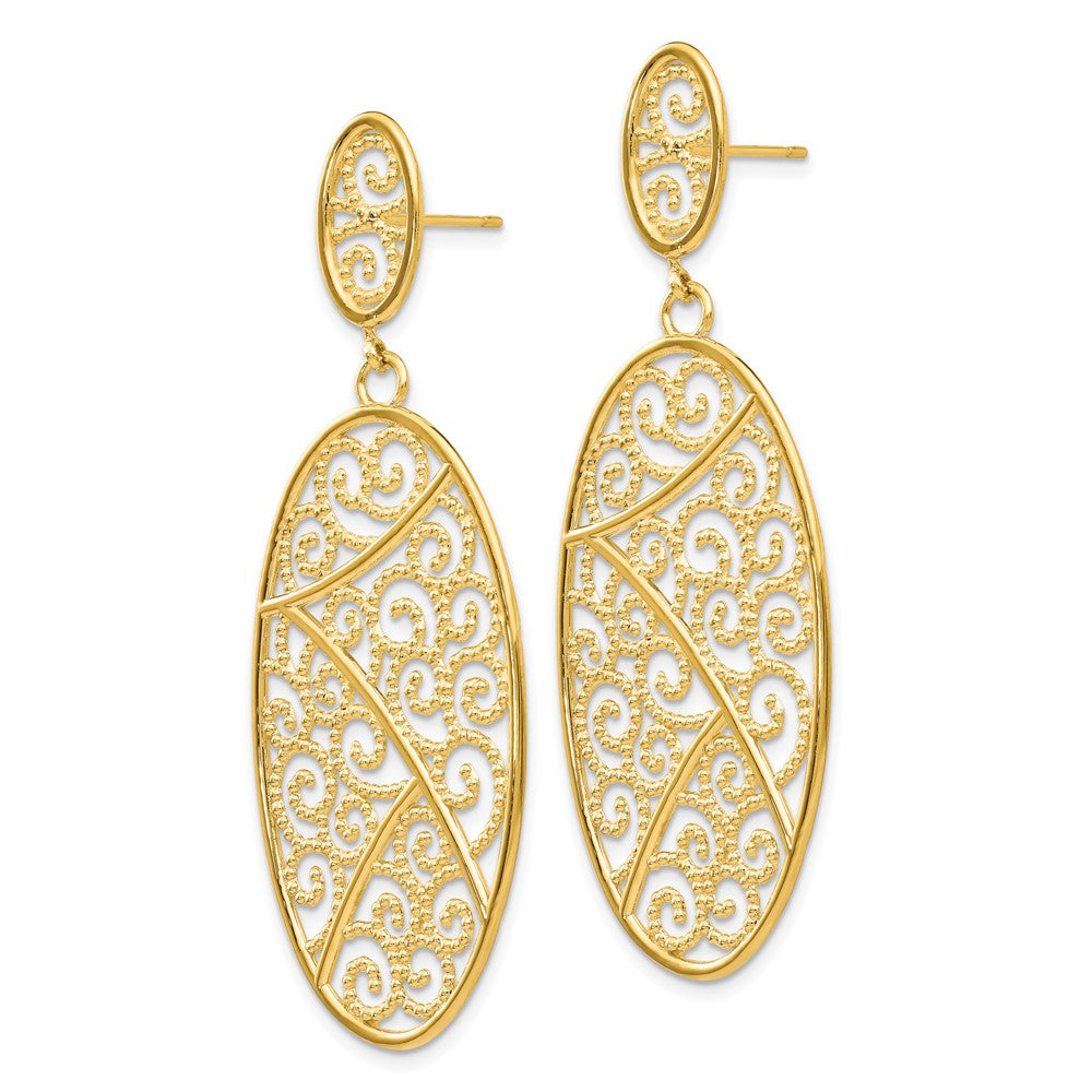 14K Gelbgold Oval Ohrhänger