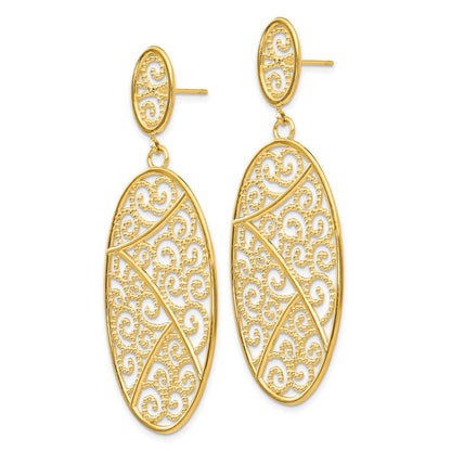 14K Gelbgold Oval Ohrhänger