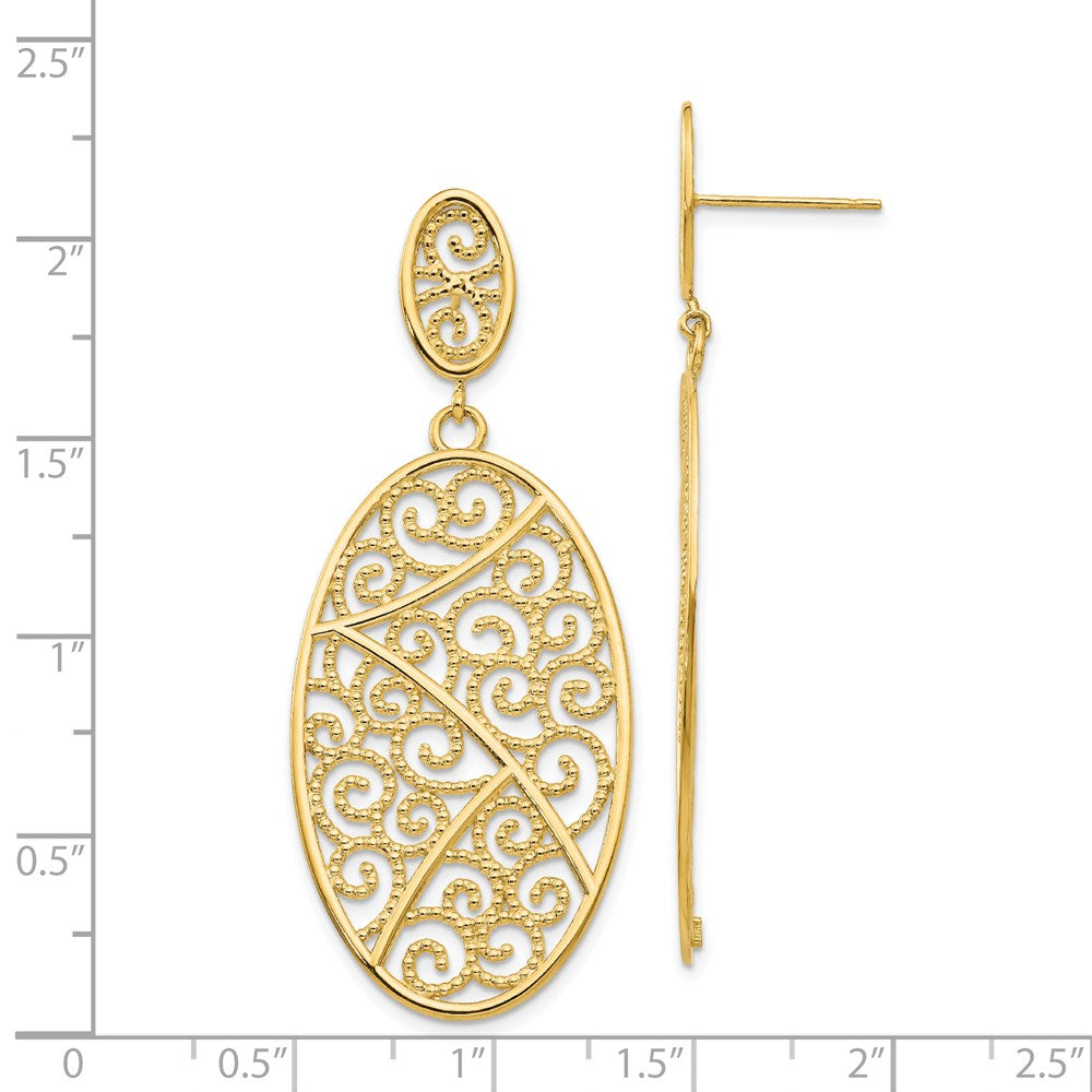 14K Gelbgold Oval Ohrhänger