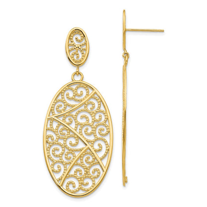 14K Gelbgold Oval Ohrhänger