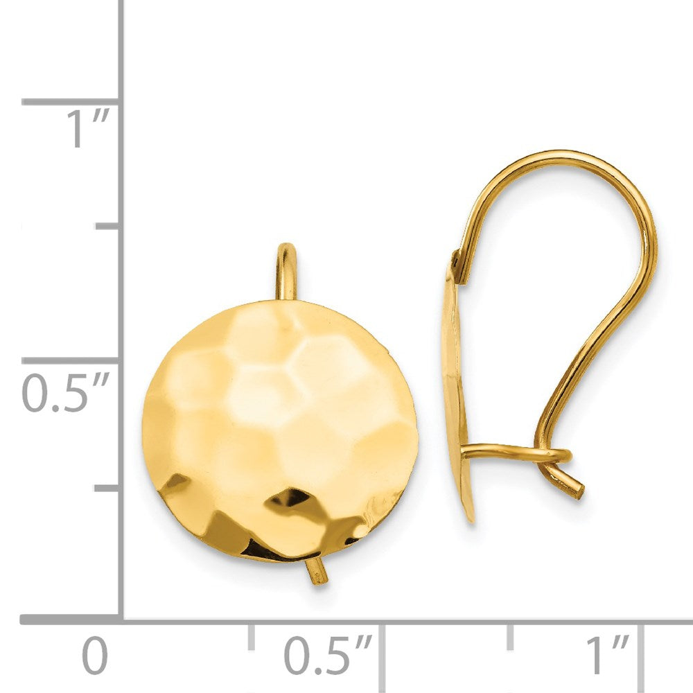 14K Gelbgold Gehämmert Kreis Plättchen Ohrringe
