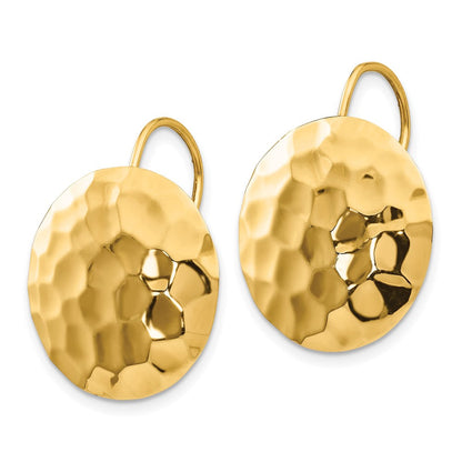 14K Gelbgold Gehämmert Kreis Ohrringe
