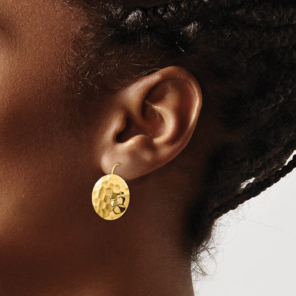 14K Gelbgold Gehämmert Kreis Ohrringe