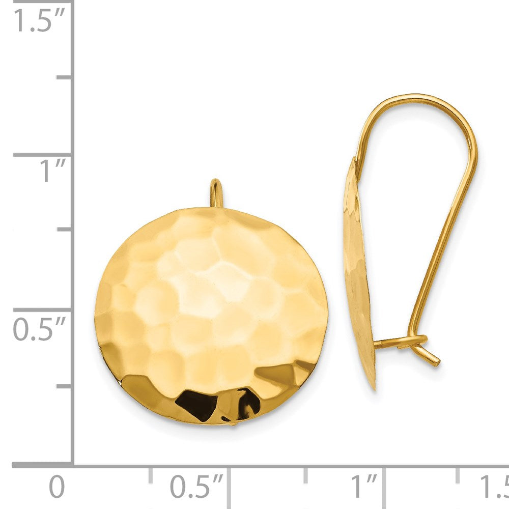 14K Gelbgold Gehämmert Kreis Ohrringe