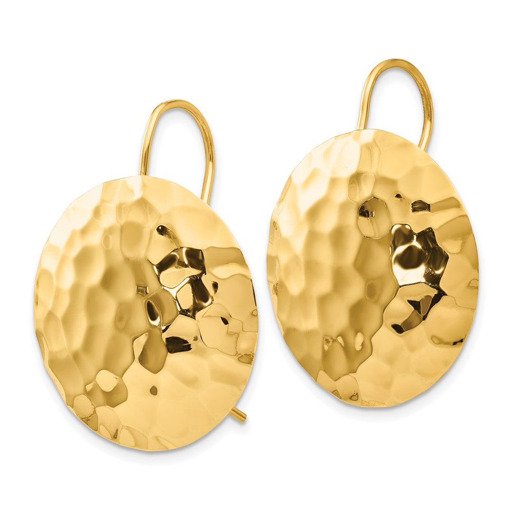 14K Gelbgold Gehämmert Kreis Ohrringe