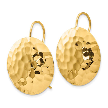 14K Gelbgold Gehämmert Kreis Ohrringe