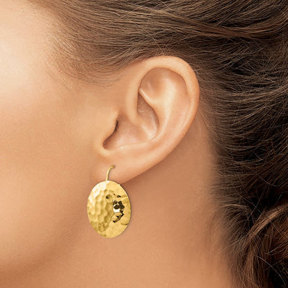 14K Gelbgold Gehämmert Kreis Ohrringe