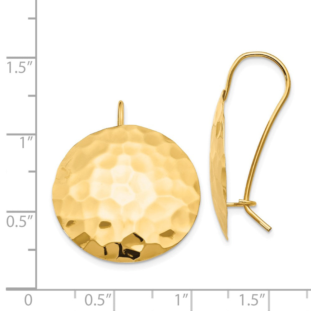 14K Gelbgold Gehämmert Kreis Ohrringe