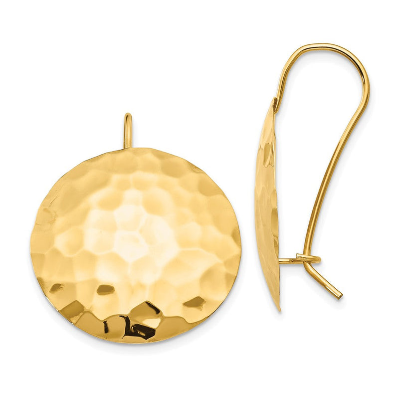 14K Gelbgold Gehämmert Kreis Ohrringe