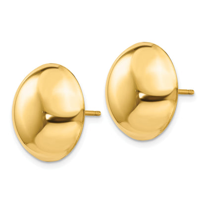 14K Gelbgold 15.50mm Knopf Ohrstecker