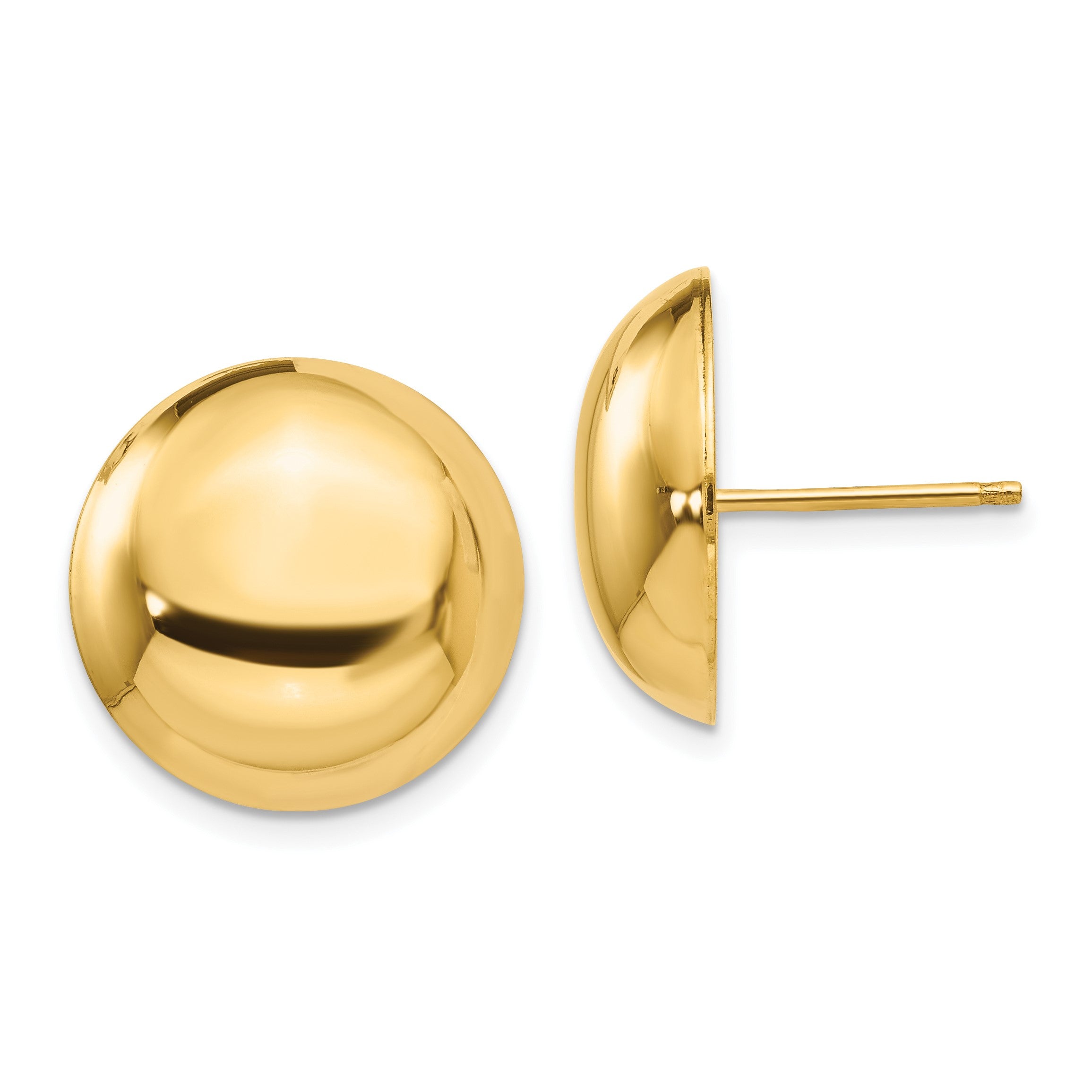 14K Gelbgold 15.50mm Knopf Ohrstecker