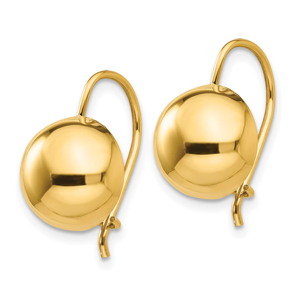 14K Gelbgold 10.50mm Hohl Halb Kugel Ohrringe