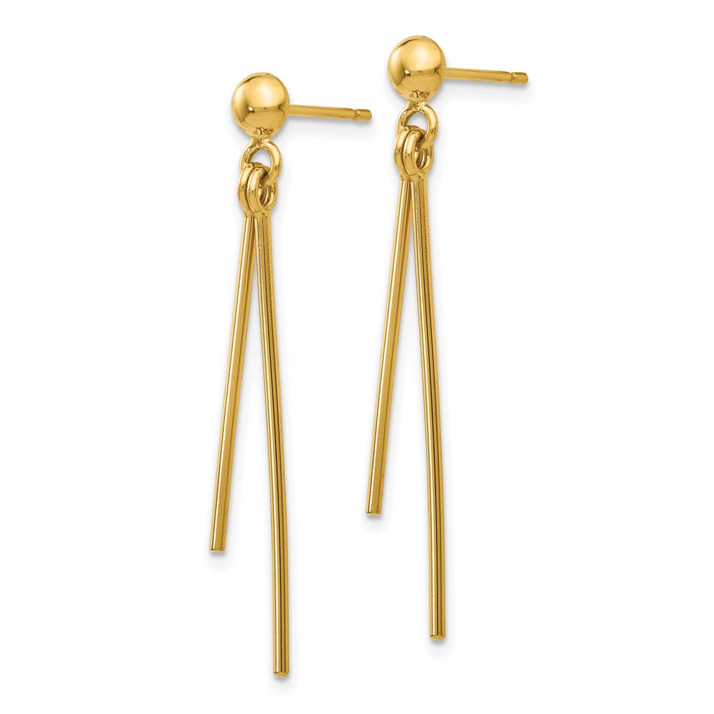14K Gelbgold Poliert Stecker Ohrhänger