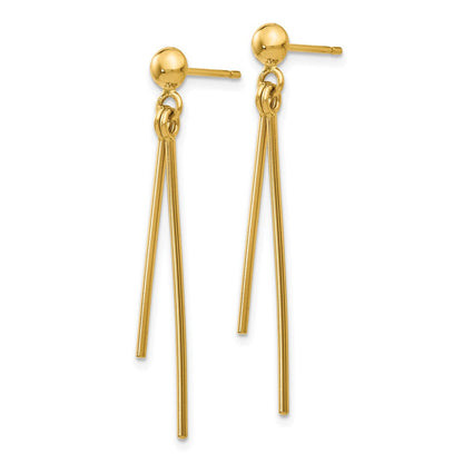 14K Gelbgold Poliert Stecker Ohrhänger