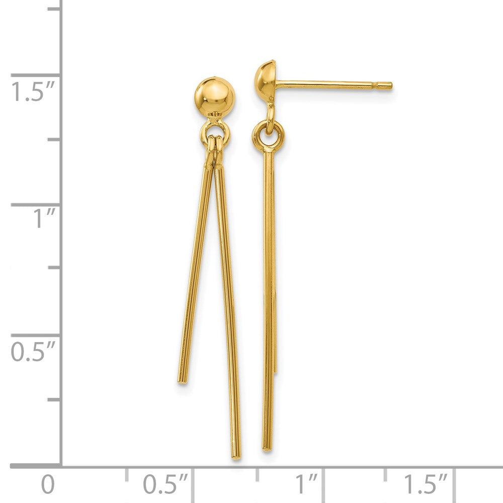 14K Gelbgold Poliert Stecker Ohrhänger