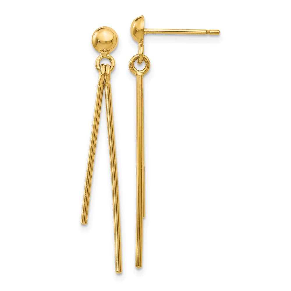 14K Gelbgold Poliert Stecker Ohrhänger