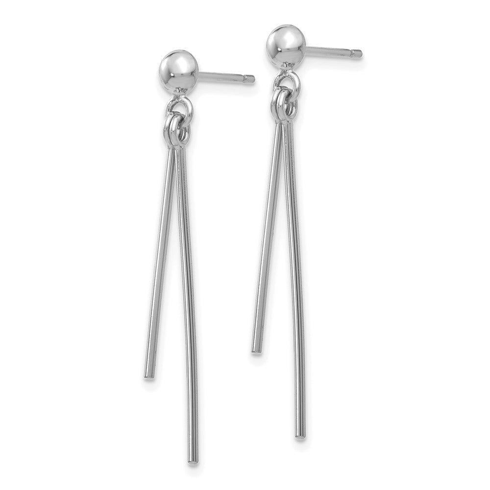 14K Weißgold Poliert Stecker Ohrhänger