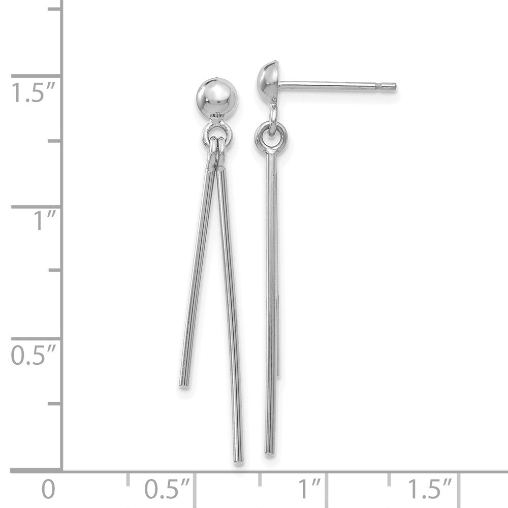 14K Weißgold Poliert Stecker Ohrhänger