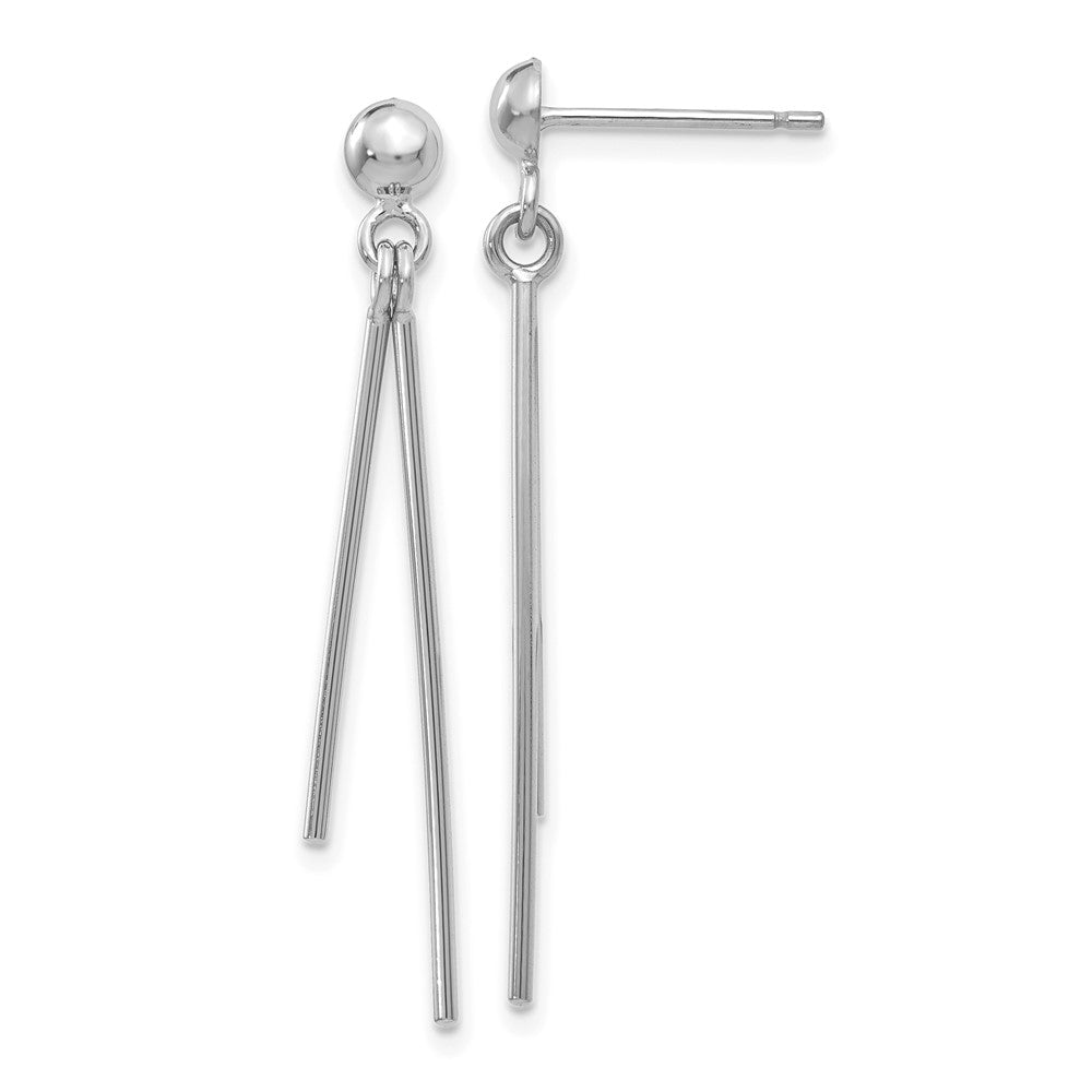 14K Weißgold Poliert Stecker Ohrhänger