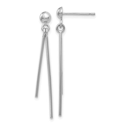 14K Weißgold Poliert Stecker Ohrhänger